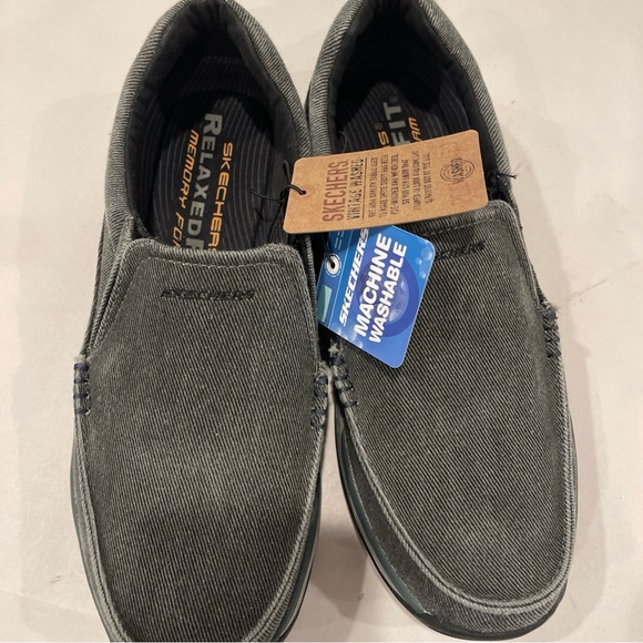Skechers Vintage Washed Gray Slip-On Shoes Relaxed Fit Memory Foam  Size 9 main image 8